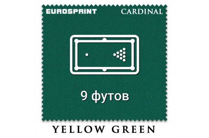 Отрез бильярдного сукна на стол 9 футов (3.5х1.98м) Eurosprint Cardinal Yellow Green