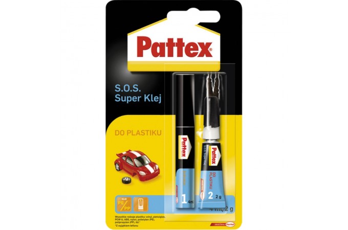 Клей для наклеек Pattex Суперклей для пластика 2г с активатором