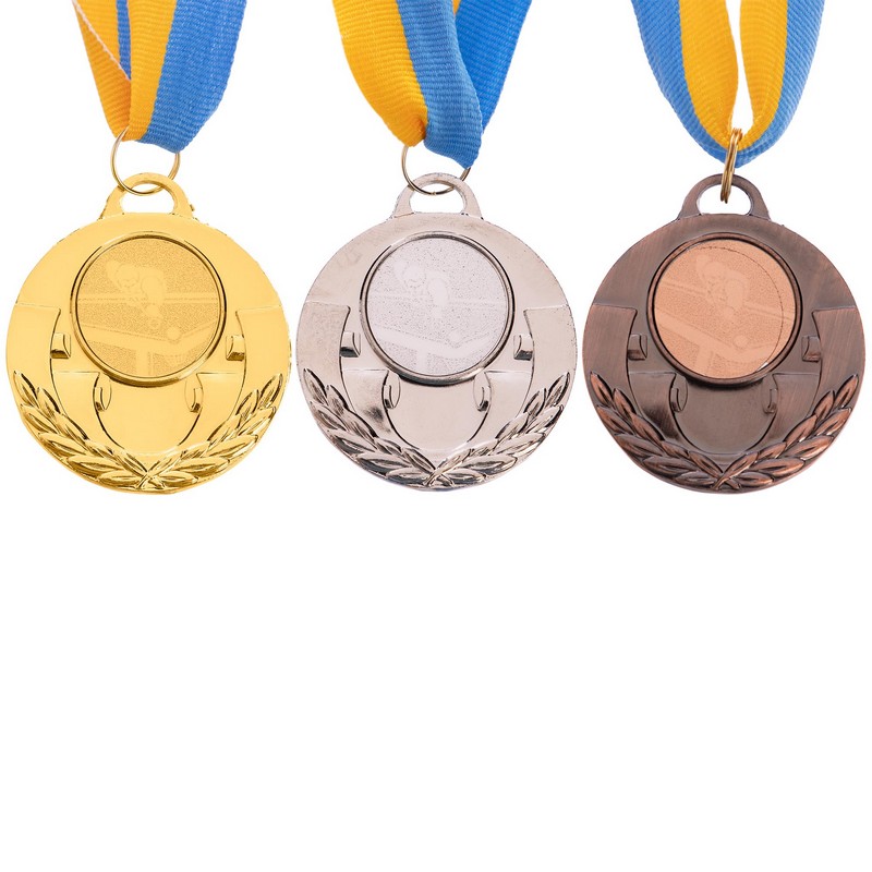 Медаль наградная для бильярда AIM с лентой (1 место, золото)  ø5см