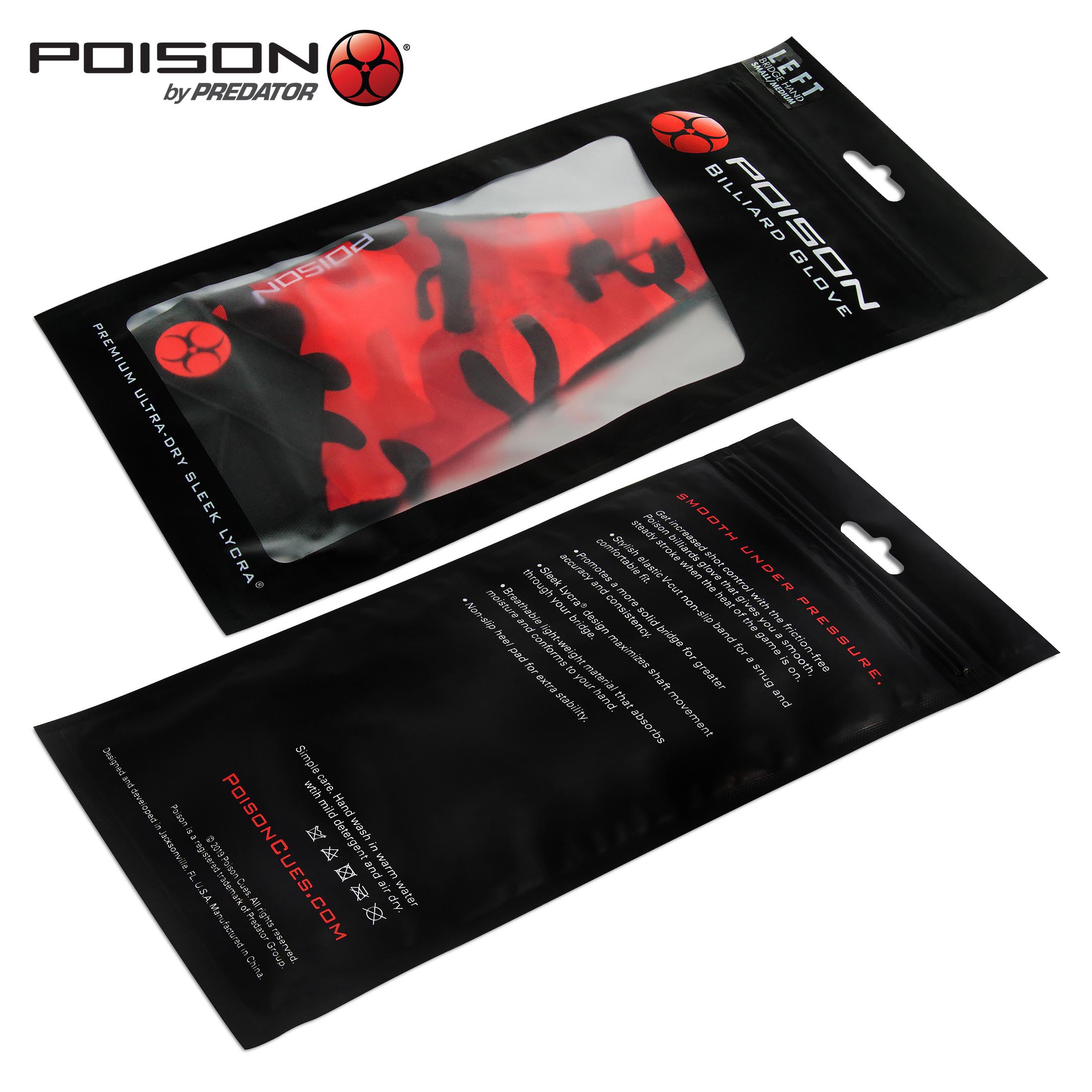 Перчатка Poison Camo Red S/M